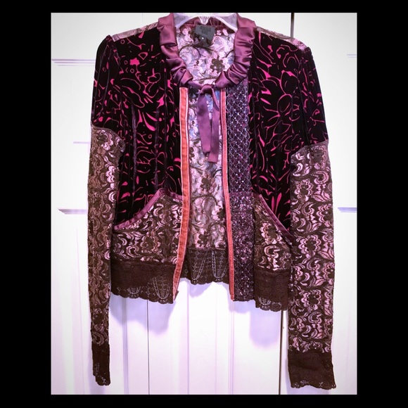 Anna Sui Jackets & Blazers - Anna Sui runway velvet burnout jacket re $625 sz 6